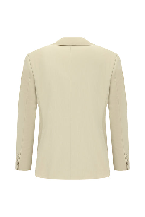 Açık Bej 4 Drop Relaxed Fit Rahat Kesim Şal Yaka Smokin & Damatlık