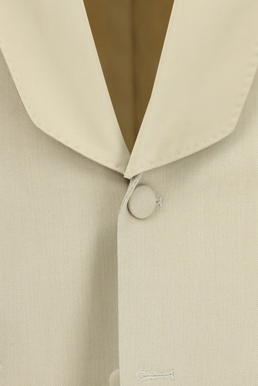 Açık Bej 4 Drop Relaxed Fit Rahat Kesim Şal Yaka Smokin & Damatlık