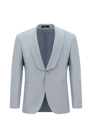  Açık Mavi 7 Drop Slim Fit Dar Kesim Şal Yaka Smokin & Damatlık