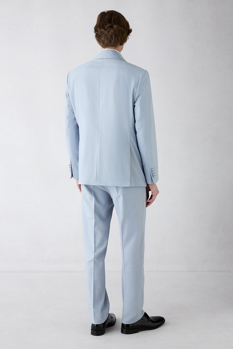Açık Mavi 7 Drop Slim Fit Dar Kesim Şal Yaka Smokin & Damatlık