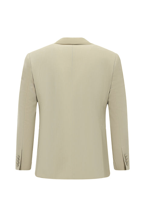 Açık Bej 7 Drop Slim Fit Dar Kesim Şal Yaka Smokin & Damatlık