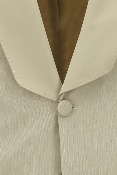 Açık Bej 7 Drop Slim Fit Dar Kesim Şal Yaka Smokin & Damatlık