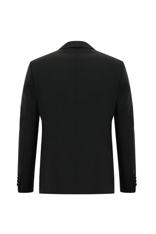  Siyah 6 Drop Regular Fit Standart Kesim Şal Yaka Yelekli Yünlü Smokin & Damatlık