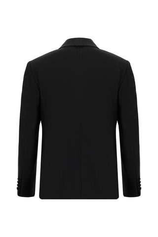 Siyah 7 Drop Slim Fit Dar Kesim Şal Yaka Yünlü Yelekli Smokin & Damatlık