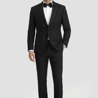 Black 6-Drop Regular Fit Standard Cut Notch Lapel Tuxedo & Groom Suit