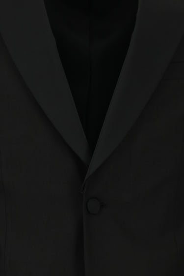 Siyah Slim Fit Dar Kesim Kırlangıç Yaka Smokin & Damatlık