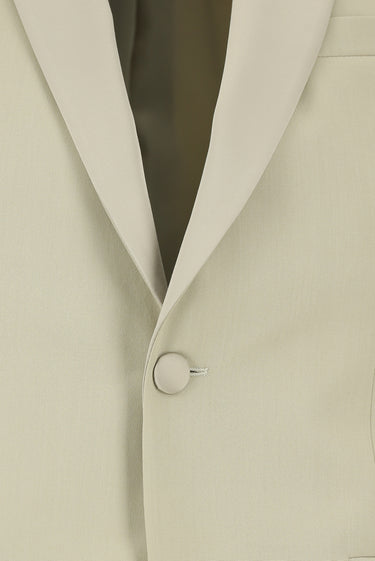 Orta Bej Slim Fit Dar Kesim Sivri Yaka Smokin & Damatlık