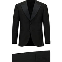 Siyah Relaxed Fit Rahat Kesim Sivri Yaka Smokin & Damatlık