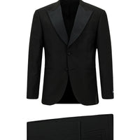 Siyah 4 Drop Relaxed Fit Rahat Kesim Sivri Yaka Smokin & Damatlık