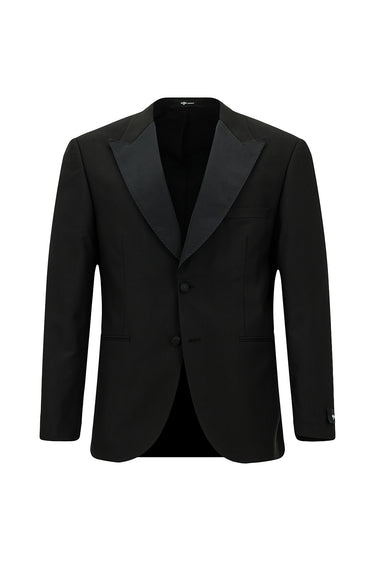  Siyah Relaxed Fit Rahat Kesim Sivri Yaka Smokin & Damatlık