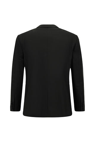  Siyah Relaxed Fit Rahat Kesim Sivri Yaka Smokin & Damatlık