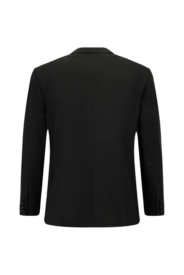  Siyah Relaxed Fit Rahat Kesim Sivri Yaka Smokin & Damatlık