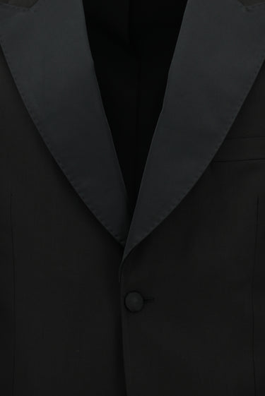 Siyah Relaxed Fit Rahat Kesim Sivri Yaka Smokin & Damatlık