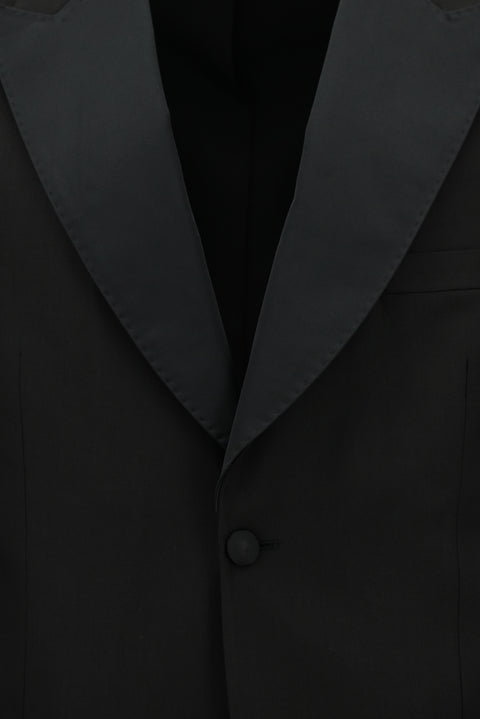 Siyah 4 Drop Relaxed Fit Rahat Kesim Sivri Yaka Smokin & Damatlık