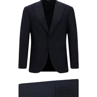 Koyu Lacivert 4 Drop Relaxed Fit Rahat Kesim Sivri Yaka Smokin & Damatlık