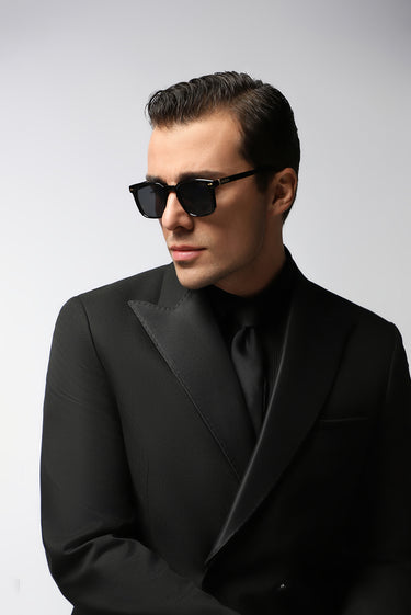  Siyah Regular Fit Sivri Yaka Kruvaze Smokin & Damatlık