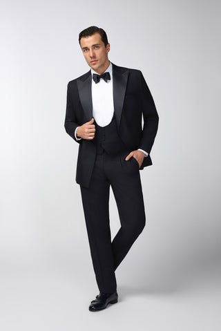  Koyu Lacivert Oversize Ekstra Rahat Kalıp Sivri Yaka Kruvaze Smokin & Damatlık