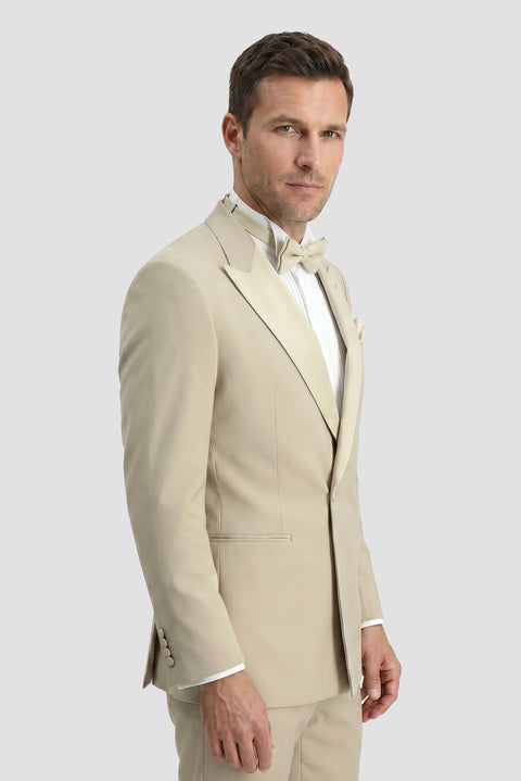 Sand 6 Drop Verona Soft Oversize Fit Slightly Oversize Cut Pointed Collar Double-Breasted Tuxedo & Groom Suit