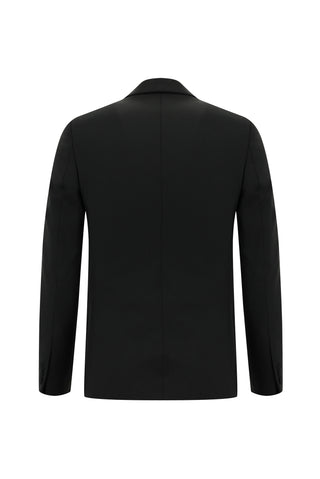  Siyah 7 Drop Slim Fit Dar Kesim Sivri Yaka Yelekli Yünlü Smokin & Damatlık