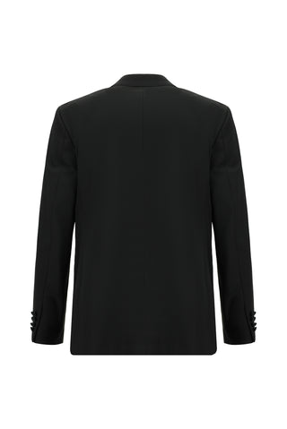  Siyah 6 Drop Regular Fit Standart Kesim Yünlü Sivri Yaka Yelekli Smokin & Damatlık