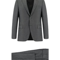 Orta Füme 6 Drop Regular Fit Standart Kesim Desenli Takım Elbise