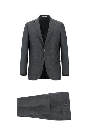 Koyu Füme 7 Drop Slim Fit Dar Kesim Desenli Takım Elbise