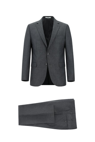  Koyu Füme 7 Drop Slim Fit Dar Kesim Desenli Takım Elbise