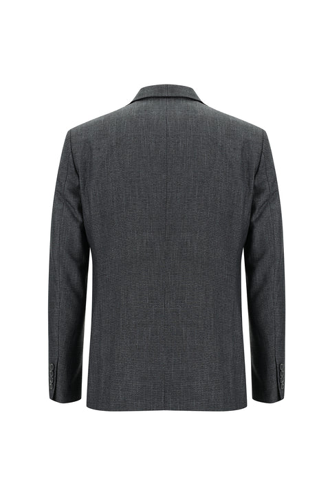Koyu Füme 4 Drop Relaxed Fit Rahat Kesim Desenli Takım Elbise