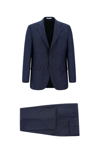  Açık Lacivert 7 Drop Slim Fit Dar Kesim Desenli Takım Elbise