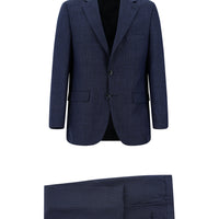 Açık Lacivert 7 Drop Slim Fit Dar Kesim Desenli Takım Elbise