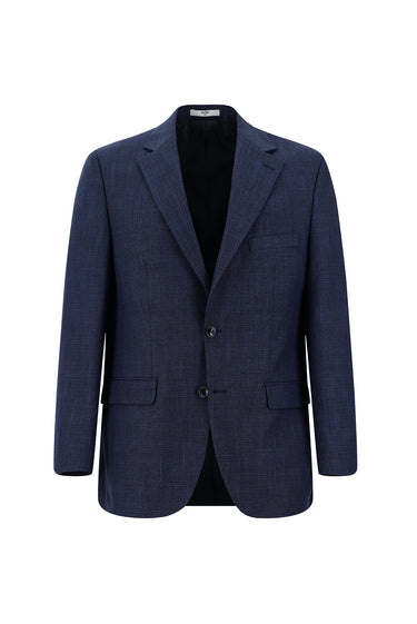 Açık Lacivert Slim Fit Dar Kesim Klasik Desenli Takım Elbise