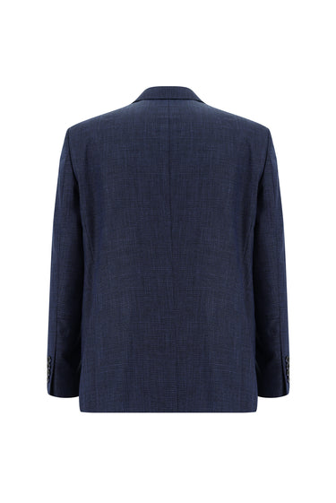 Açık Lacivert Slim Fit Dar Kesim Klasik Desenli Takım Elbise