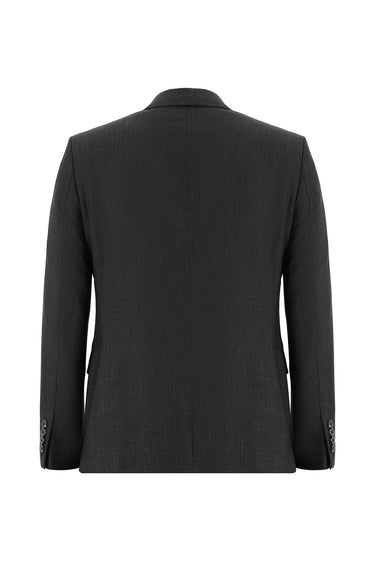  Koyu Antrasit Slim Fit Dar Kesim Klasik Desenli Takım Elbise