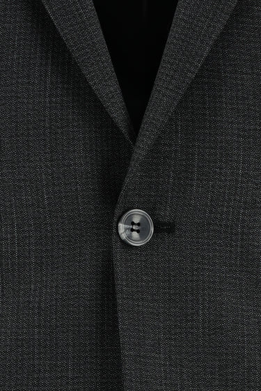 Koyu Antrasit Slim Fit Dar Kesim Klasik Desenli Takım Elbise