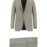 Açık Vizon 4 Drop Relaxed Fit Rahat Kesim Desenli Takım Elbise