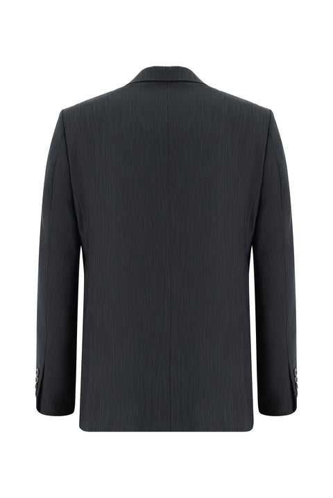 Orta Füme 6 Drop Regular Fit Standart Kesim Desenli Takım Elbise