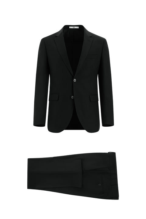 Koyu Antrasit 6 Drop Regular Fit Standart Kesim Desenli Takım Elbise