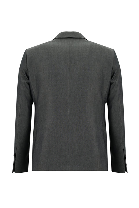 Orta Füme 7 Drop Slim Fit Dar Kesim Desenli Takım Elbise