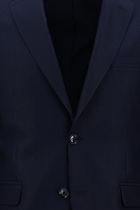 Koyu Lacivert 7 Drop Slim Fit Dar Kesim Desenli Takım Elbise