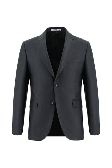 Koyu Antrasit Slim Fit Dar Kesim Klasik Desenli Takım Elbise