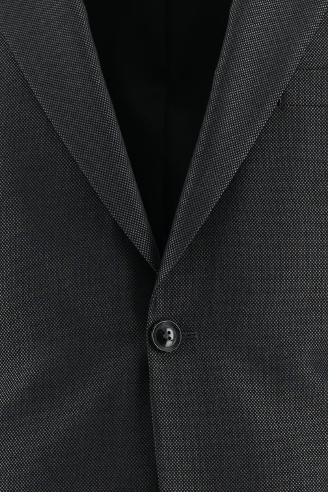 Koyu Antrasit 7 Drop Slim Fit Dar Kesim Desenli Takım Elbise