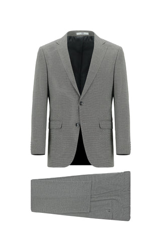  Açık Füme Regular Fit Klasik Desenli Takım Elbise