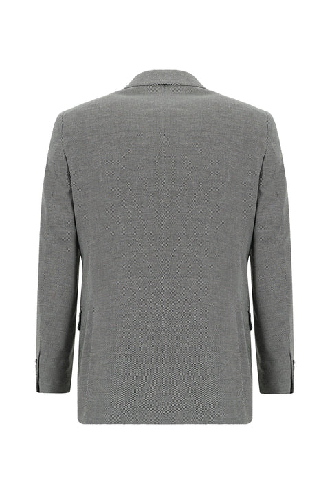 Açık Füme 7 Drop Super Slim Fit Eksra Dar Kesim Desenli Takım Elbise