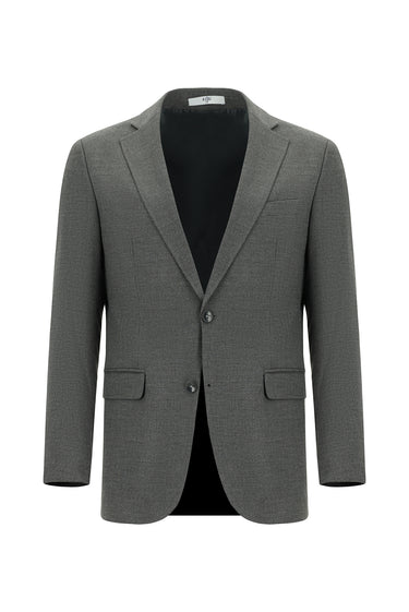 Orta Füme 7 Drop Slim Fit Dar Kesim Desenli Takım Elbise