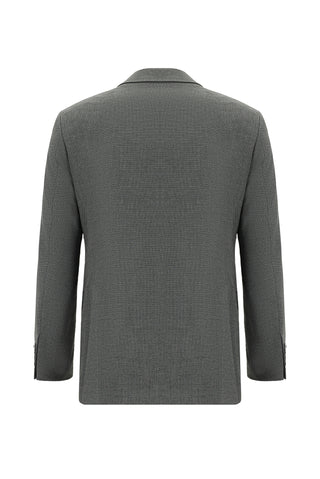  Orta Füme Regular Fit Klasik Desenli Takım Elbise