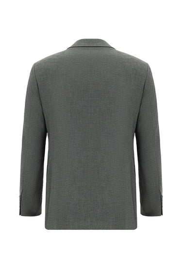 Orta Füme 7 Drop Slim Fit Dar Kesim Desenli Takım Elbise