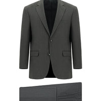 Koyu Füme Slim Fit Dar Kesim Klasik Desenli Takım Elbise