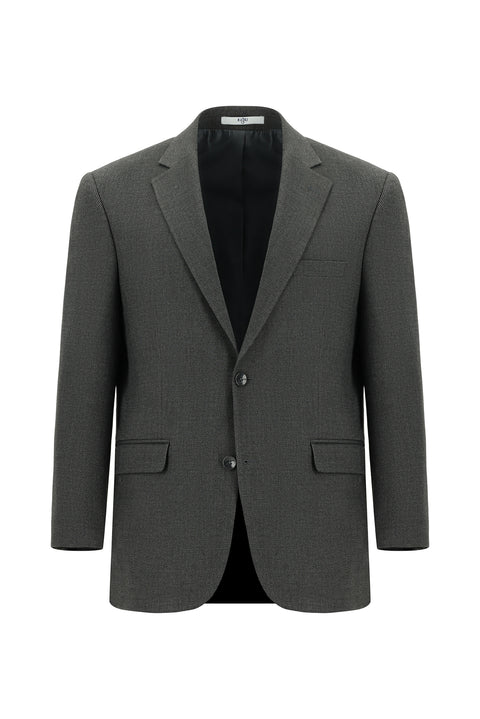 Koyu Füme 4 Drop Relaxed Fit Rahat Kesim Desenli Takım Elbise