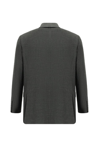  Koyu Füme Relaxed Fit Rahat Kesim Klasik Desenli Takım Elbise