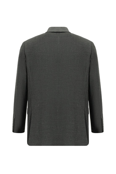  Koyu Füme Relaxed Fit Rahat Kesim Klasik Desenli Takım Elbise